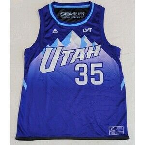 Utah Jazz NBA Promo Reversible Jersey Purple & Black #35 Adult Size Small